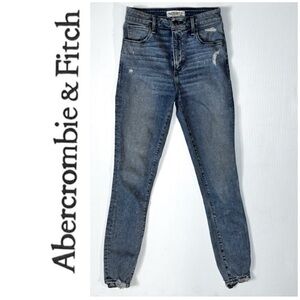 A&F Abercrombie & Fitch Super Skinny High Rise Ankle Jeans 25 / 0L